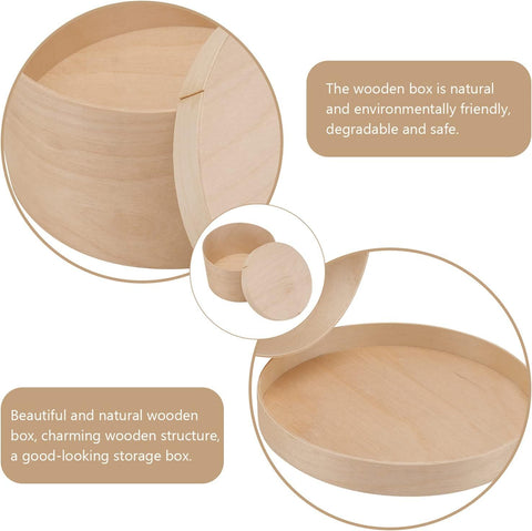 Small Round Wood Gift Boxes | Eco-Friendly Display Containers | Natural Presentation Boxes