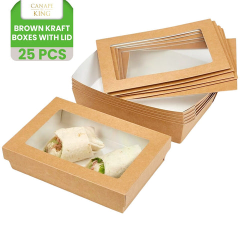 Premium Brown Kraft Boxes with Lid | Eco-Friendly Food Containers | Sustainable Takeaway Boxes