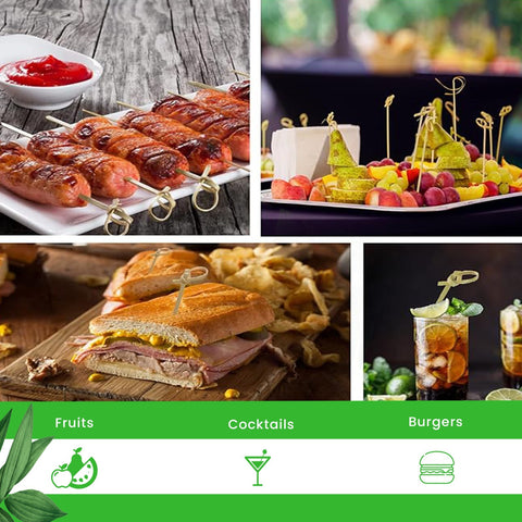 Musubi Loop Bamboo Skewers | 9cm-18cm Natural Skewers | Professional Japanese Style