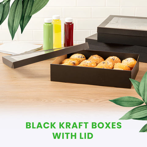 Premium Brown Kraft Boxes with Lid | Eco-Friendly Food Containers | Sustainable Takeaway Boxes