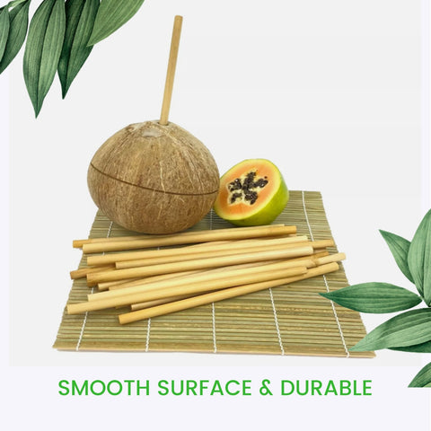 Natural Reed Drinking Straws | Eco-Friendly Cocktail Straws | 100pcs Sustainable Straws