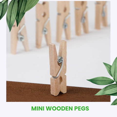 Mini Wooden Pegs 2.5cm | Tiny Decorative Clips | Craft & Event Pegs