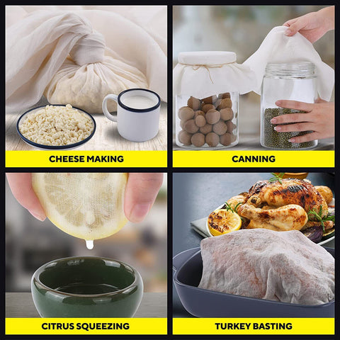 Professional Food Grade Chef's Muslin | White Kitchen Cloth | Commercial Grade Straining Fabric