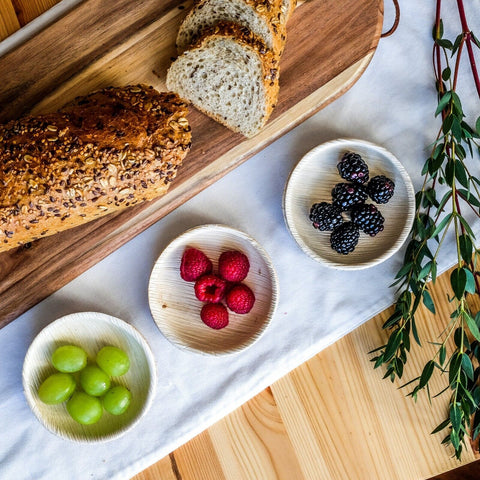 Mini Palm Leaf Dishes | Square & Round Eco-Friendly Bowls | Perfect for Dips & Appetizers