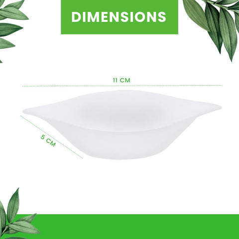White Bagasse Mini Bowls | Eco-Friendly Small Bowls | 11 x 5cm Sustainable Serveware
