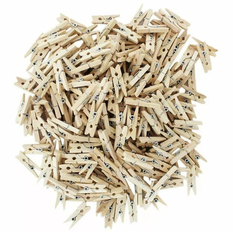 Mini Wooden Pegs 2.5cm | Tiny Decorative Clips | Craft & Event Pegs