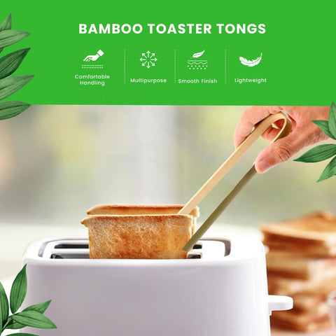 Natural Bamboo Tongs | Eco-Friendly Serving Tongs | Sustainable Food Service Tools