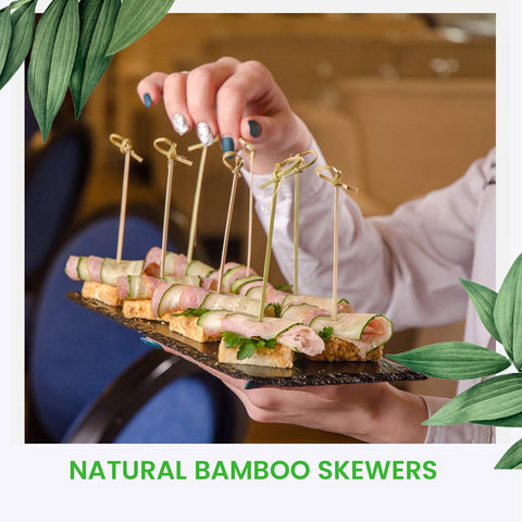 Musubi Loop Bamboo Skewers | 9cm-18cm Natural Skewers | Professional Japanese Style