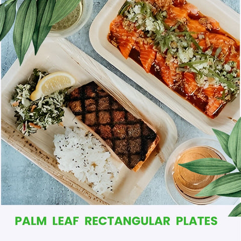 Rectangle Palm Leaf Plates & Platters | Eco-Friendly Disposable Tableware | 3 Sizes