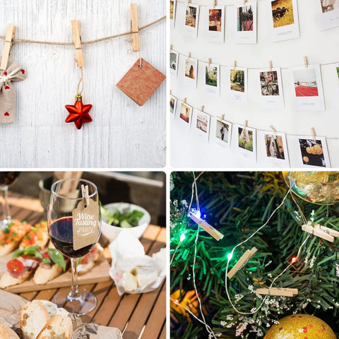 Mini Wooden Pegs 2.5cm | Tiny Decorative Clips | Craft & Event Pegs