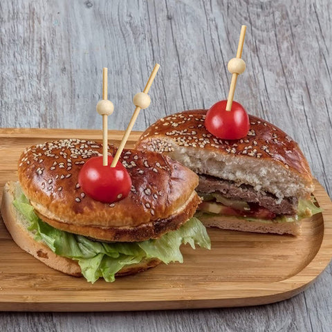 Bamboo Ball Skewers 15cm | Decorative Food Picks | Professional Party Skewers