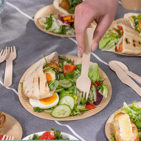 Birchwood Disposable Cutlery Set | 100-Piece Eco-Friendly Wooden Utensils | Premium Quality