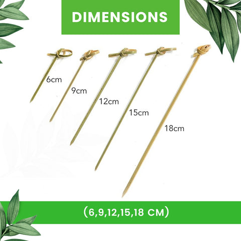 Musubi Loop Bamboo Skewers | 9cm-18cm Natural Skewers | Professional Japanese Style