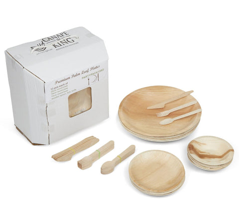 90-Piece Palm Leaf Party Set | Complete Eco Tableware Bundle | Large Event Pack