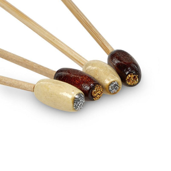 Cocktail Bamboo Bead Skewers | Decorative Drink Picks | Professional Bar Accessories - Canape King
