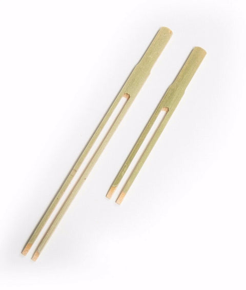 Disposable Eco-Friendly Bamboo Cocktail Food Picks Fruit Long Prongs Forks - Ideal for Appetisers Barbecues Grill (10cm) - Canape King