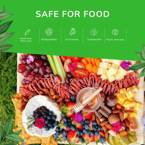 Large Rectangle Palm Leaf Platters | Premium Eco-Friendly Serving Trays