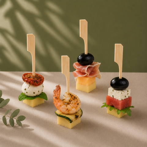 Teppo Gushi Paddle Skewers 7cm-18cm | Bamboo Flag Skewers | Professional Asian Service - Canape King