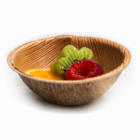 Round Palm Leaf 7 cm Bowl with Fruit