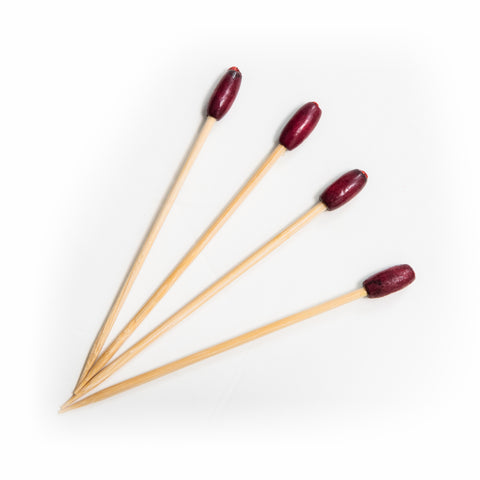 Bamboo Magenta Sparkle Bead Skewers - 100 pieces