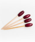 Bamboo Magenta Sparkle Bead Skewers - 100 pieces