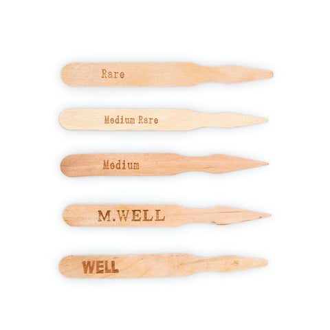 Wooden Steak Markers 9cm | Professional Food Markers | Eco-Friendly Cooking Indicators