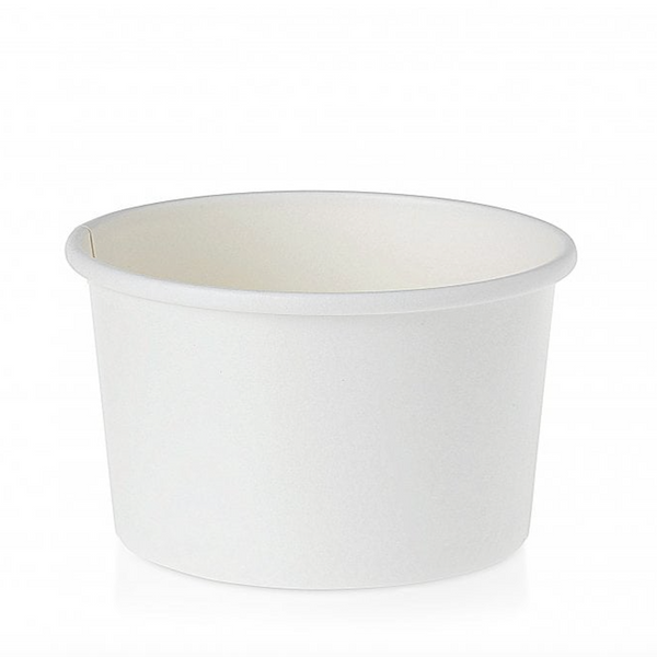 8oz White Paper Soup Container 9x6cm | Eco-Friendly Food Container | Sustainable Takeaway Bowl - Canape King