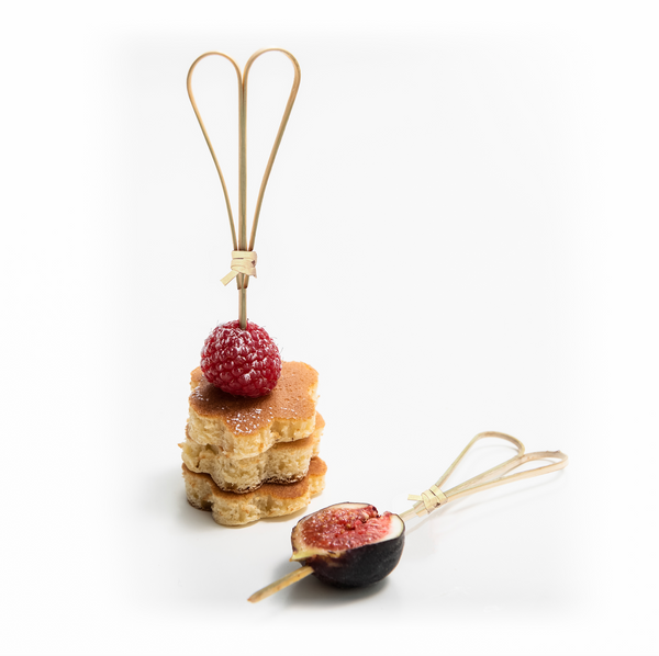 Bamboo Black/Red Heart Skewers 12cm | Decorative Food Picks | Romantic Party Skewers - Canape King