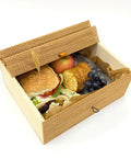 Luxury Bamboo Wooden Gift Box With Wrap Over Lid
